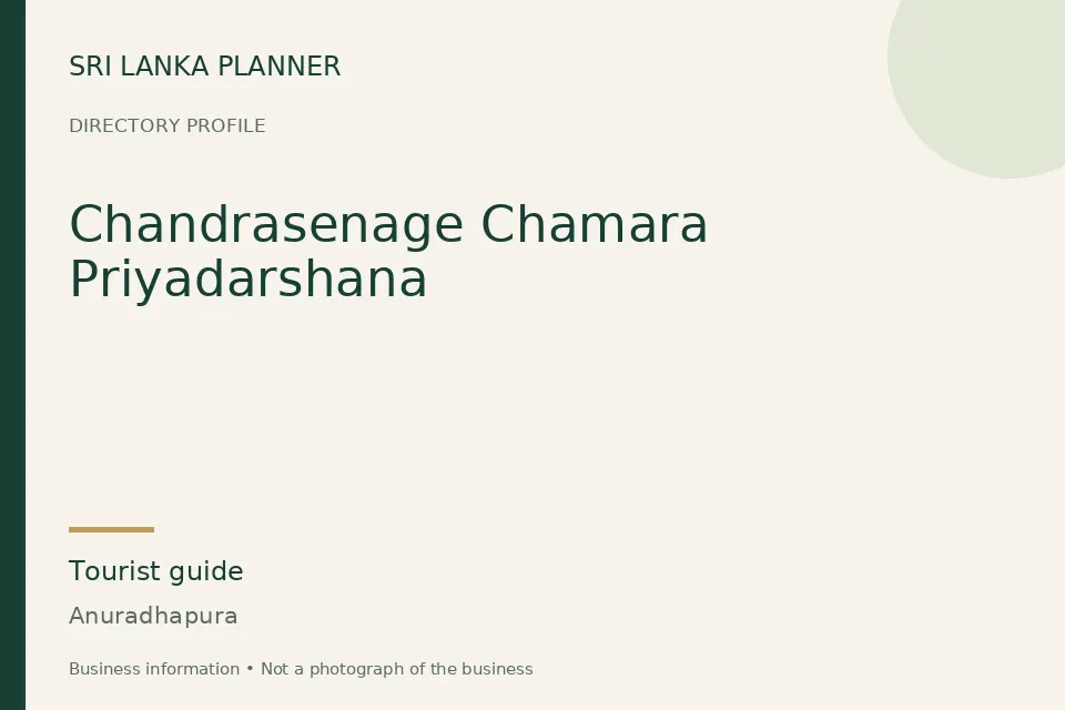 Directory cover for Chandrasenage Chamara Priyadarshana in Anuradhapura, Sri Lanka