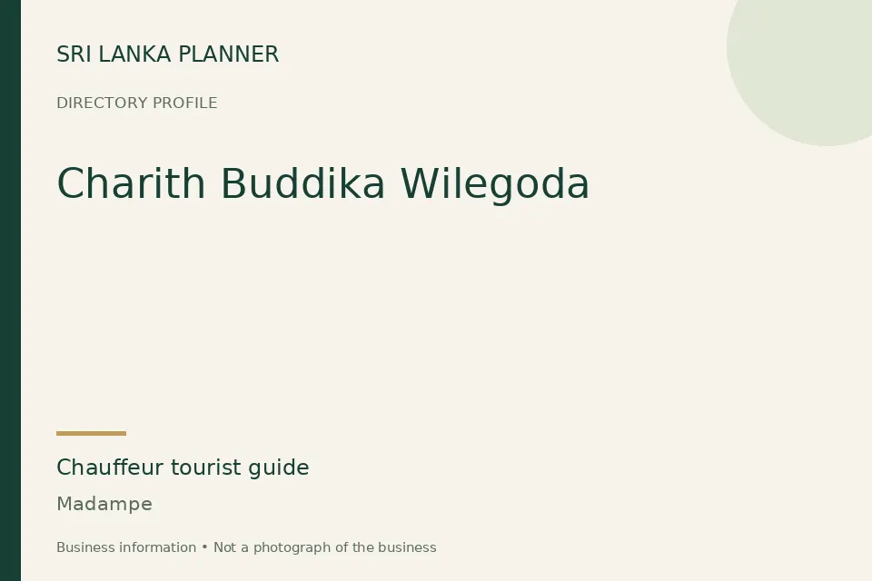 Directory cover for Charith Buddika Wilegoda in Madampe, Sri Lanka