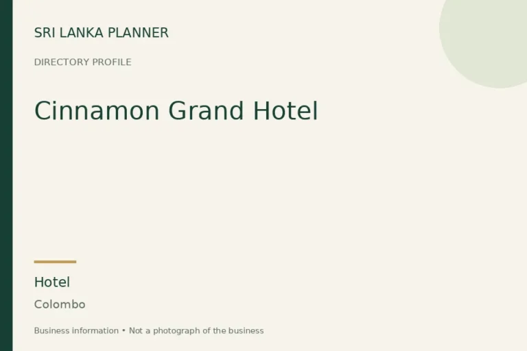 Directory cover for Cinnamon Grand Hotel in Colombo, Sri Lanka