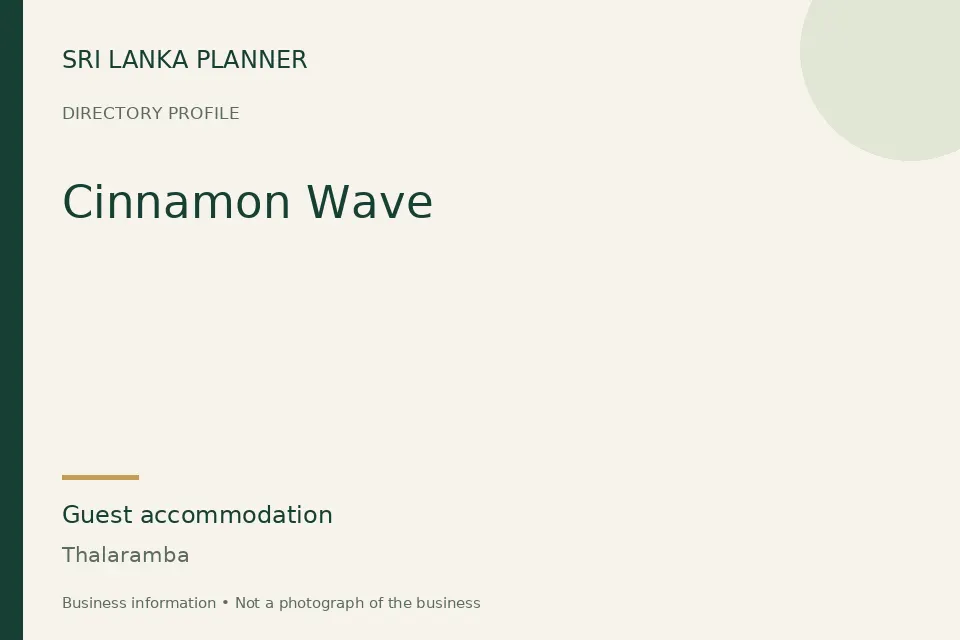 Directory cover for Cinnamon Wave in Thalaramba, Sri Lanka