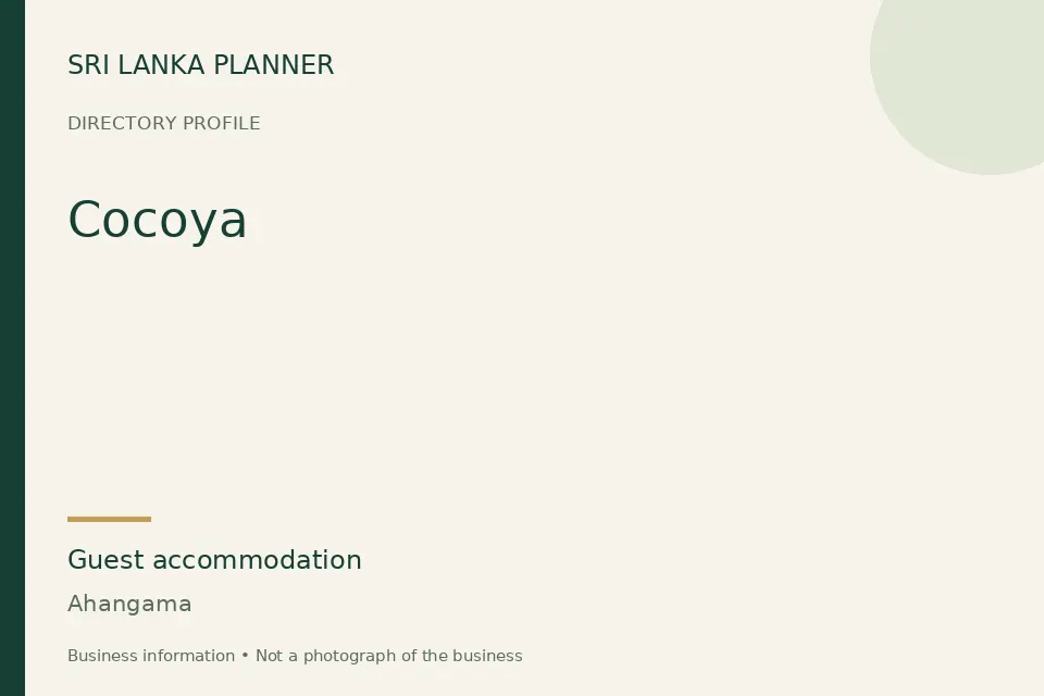 Directory cover for Cocoya in Ahangama, Sri Lanka