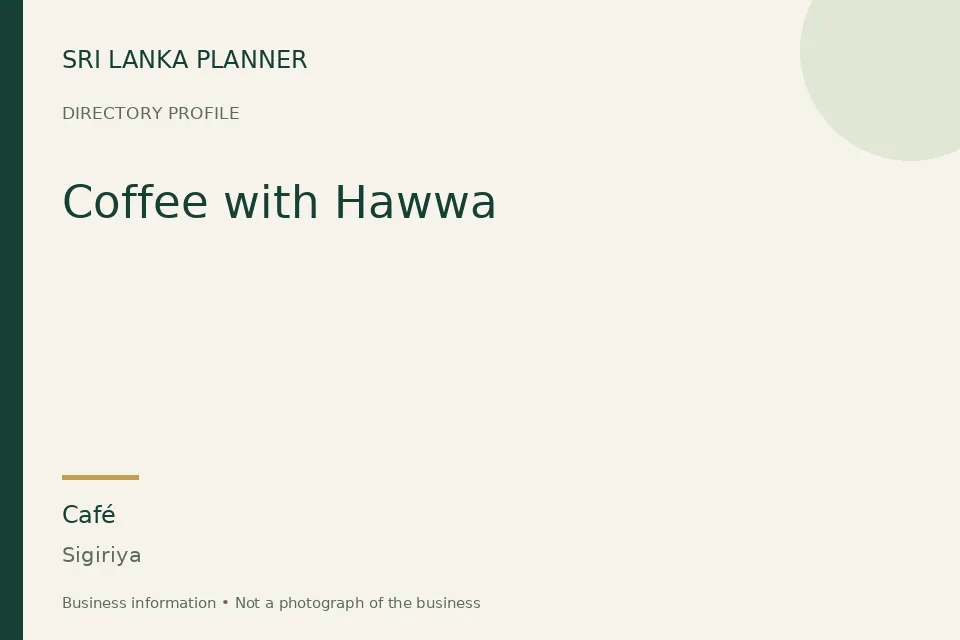Directory cover for Coffee with Hawwa in Sigiriya, Sri Lanka