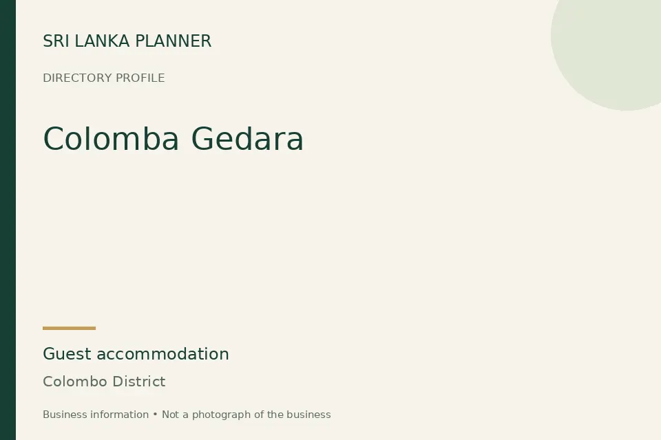 Directory cover for Colomba Gedara in Colombo District, Sri Lanka