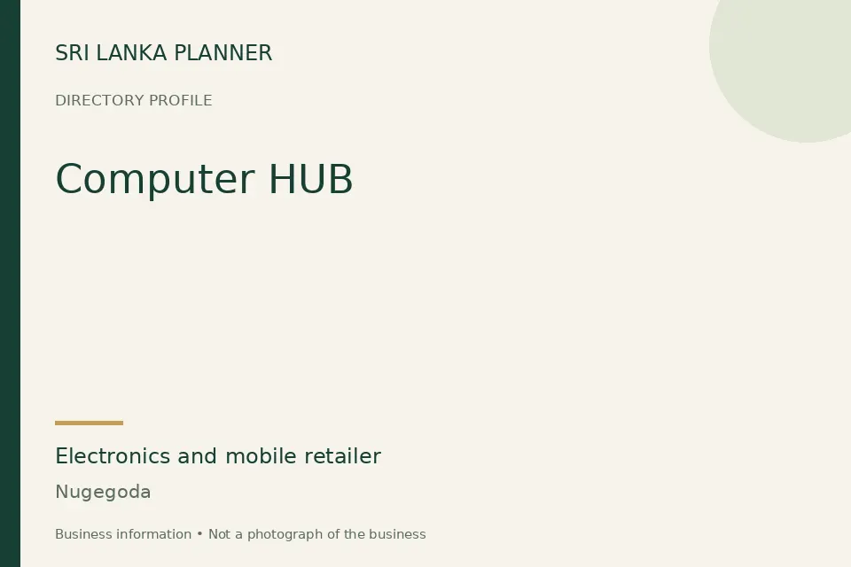 Directory cover for Computer HUB in Nugegoda, Sri Lanka