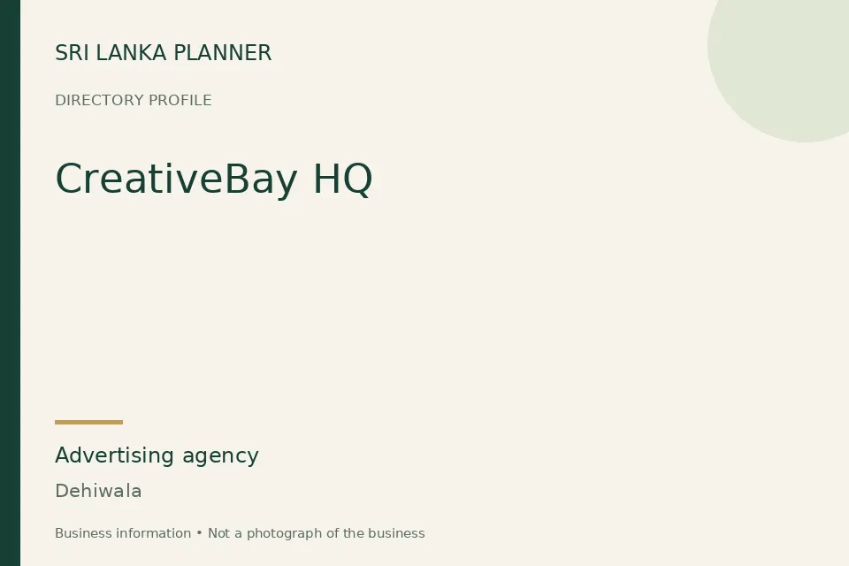 Directory cover for CreativeBay HQ in Dehiwala, Sri Lanka
