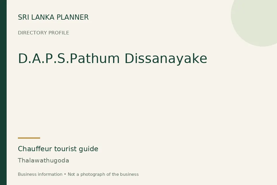 Directory cover for D.A.P.S.Pathum Dissanayake in Thalawathugoda, Sri Lanka