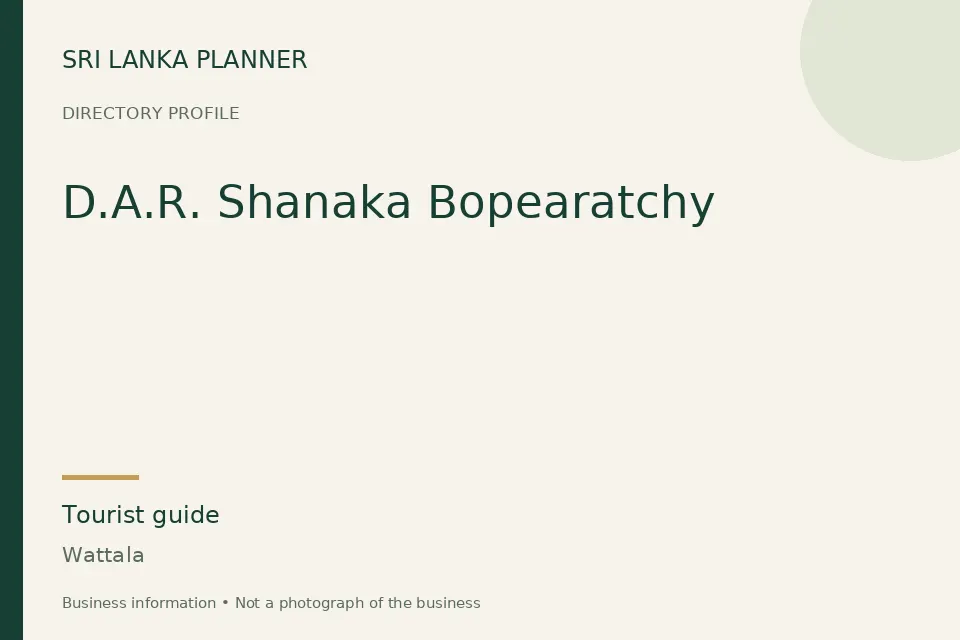 Directory cover for D.A.R. Shanaka Bopearatchy in Wattala, Sri Lanka