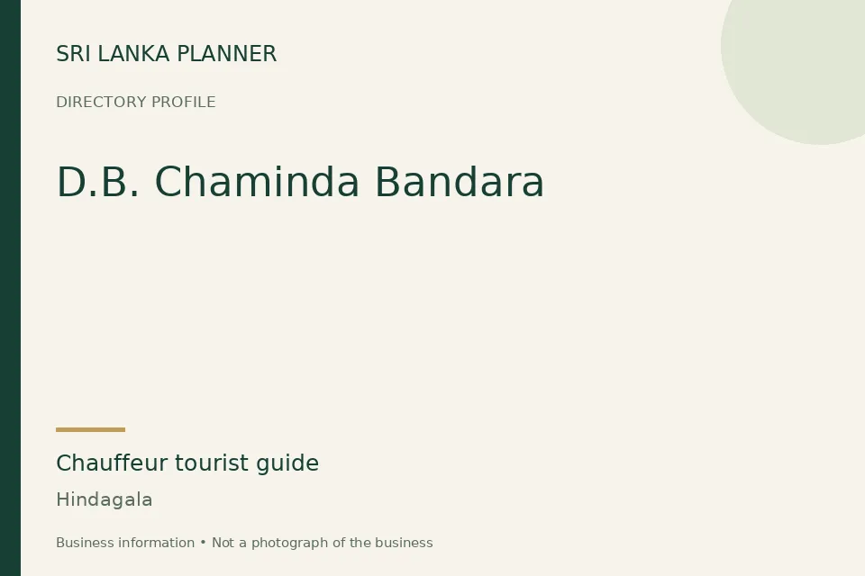 Directory cover for D.B. Chaminda Bandara in Hindagala, Sri Lanka
