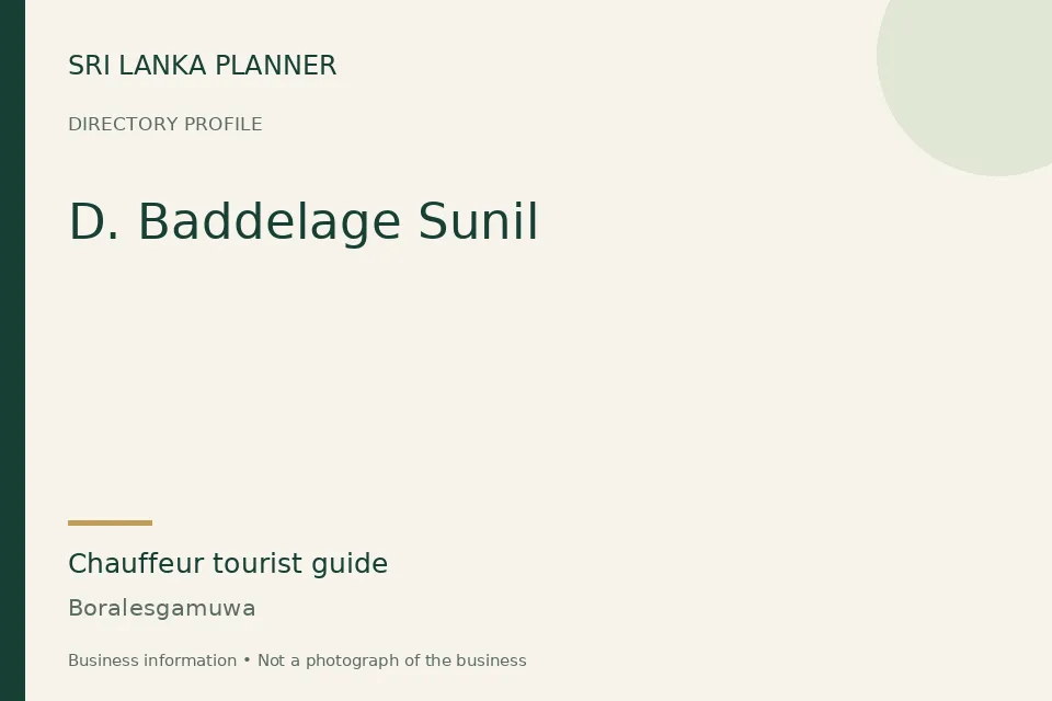Directory cover for D. Baddelage Sunil in Boralesgamuwa, Sri Lanka