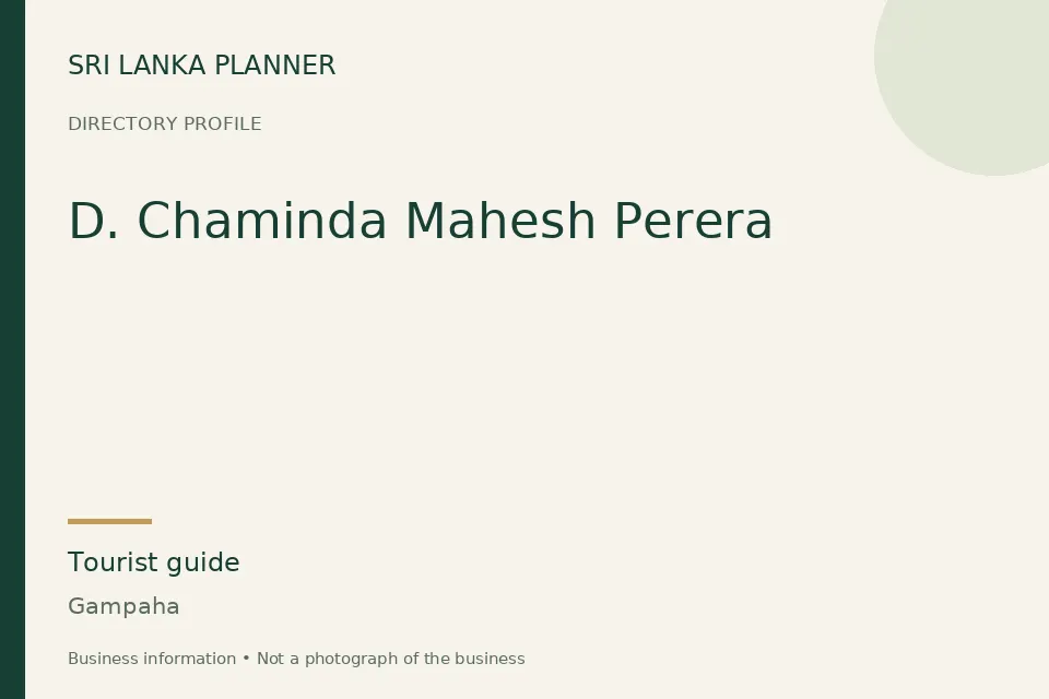 Directory cover for D. Chaminda Mahesh Perera in Gampaha, Sri Lanka
