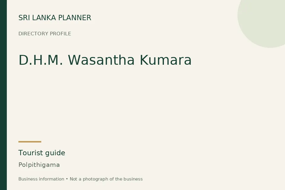 Directory cover for D.H.M. Wasantha Kumara in Polpithigama, Sri Lanka