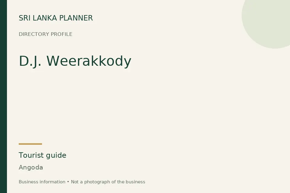 Directory cover for D.J. Weerakkody in Angoda, Sri Lanka