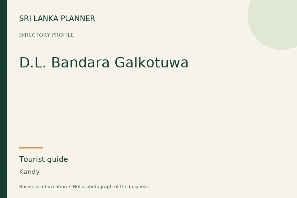 Directory cover for D.L. Bandara Galkotuwa in Kandy, Sri Lanka