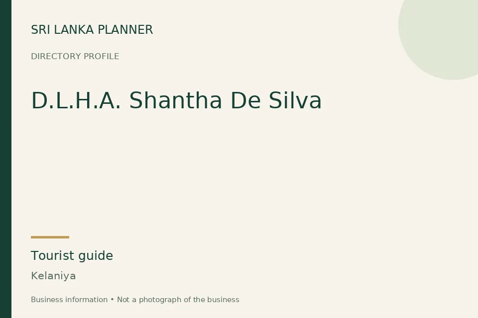 Directory cover for D.L.H.A. Shantha De Silva in Kelaniya, Sri Lanka