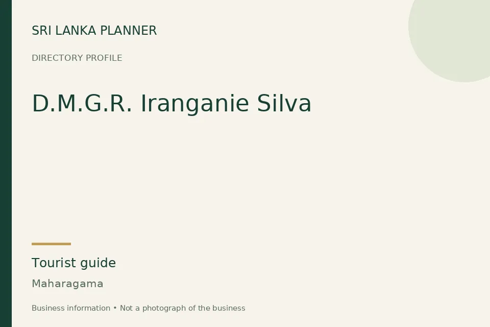 Directory cover for D.M.G.R. Iranganie Silva in Maharagama, Sri Lanka