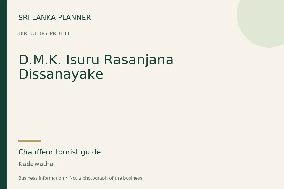 Directory cover for D.M.K. Isuru Rasanjana Dissanayake in Kadawatha, Sri Lanka