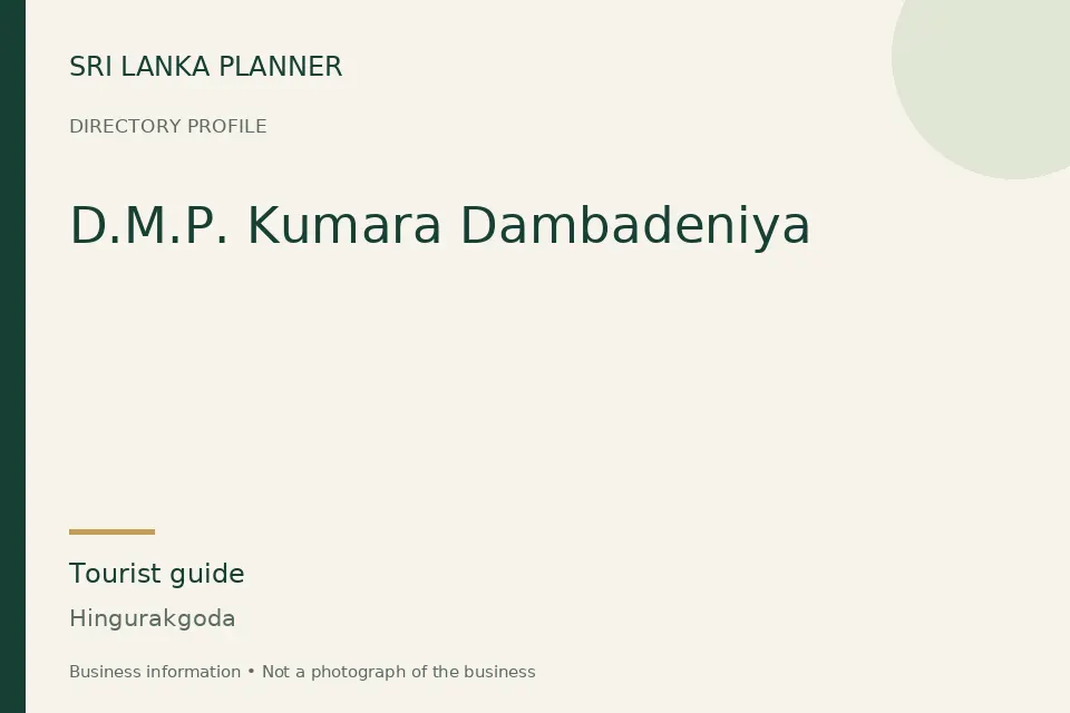 Directory cover for D.M.P. Kumara Dambadeniya in Hingurakgoda, Sri Lanka