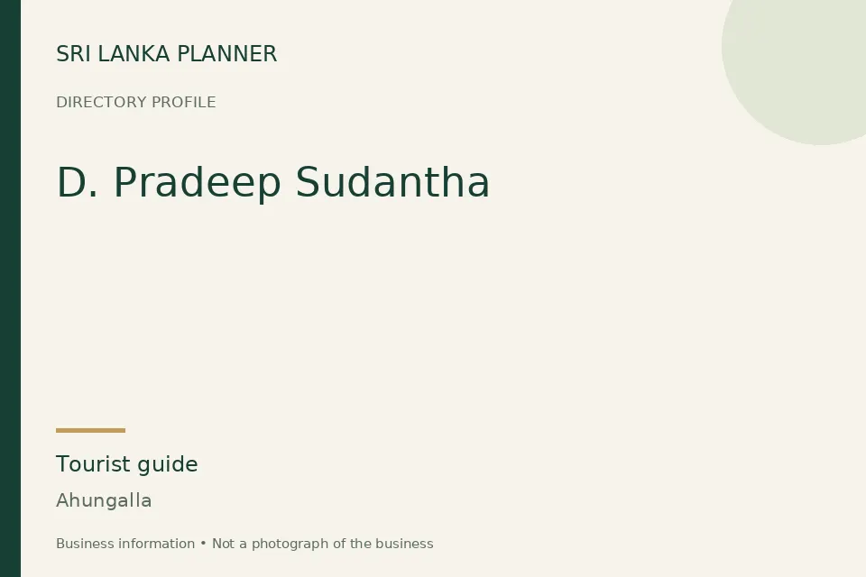 Directory cover for D. Pradeep Sudantha in Ahungalla, Sri Lanka