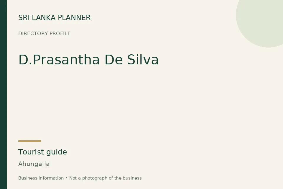 Directory cover for D.Prasantha De Silva in Ahungalla, Sri Lanka