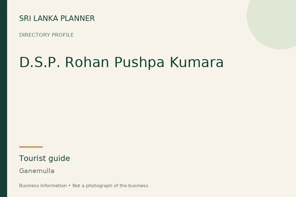 Directory cover for D.S.P. Rohan Pushpa Kumara in Ganemulla, Sri Lanka