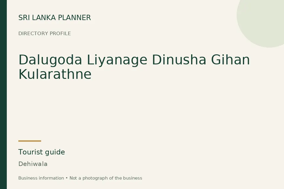 Directory cover for Dalugoda Liyanage Dinusha Gihan Kularathne in Dehiwala, Sri Lanka