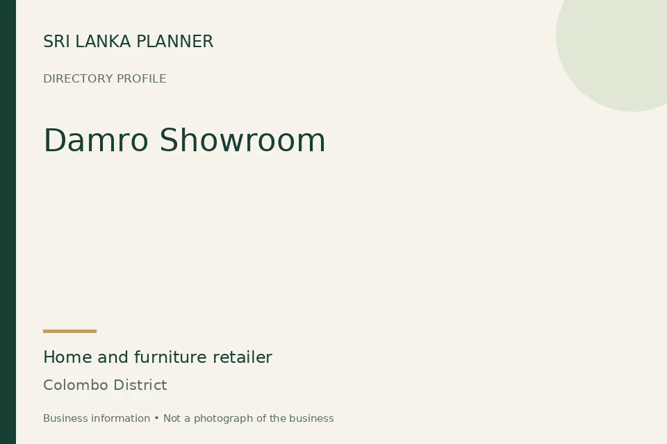 Directory cover for Damro Showroom in Colombo District, Sri Lanka