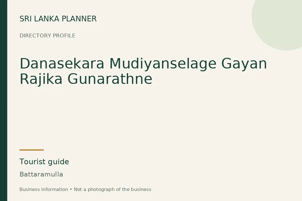 Directory cover for Danasekara Mudiyanselage Gayan Rajika Gunarathne in Battaramulla, Sri Lanka