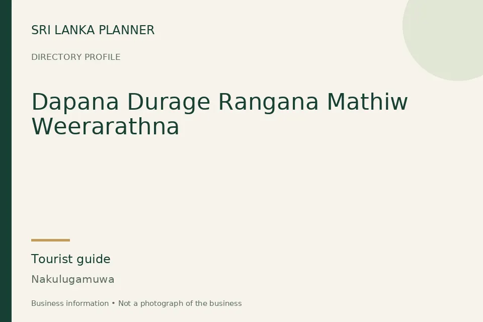 Directory cover for Dapana Durage Rangana Mathiw Weerarathna in Nakulugamuwa, Sri Lanka