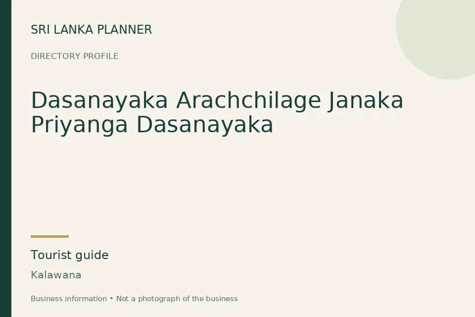 Directory cover for Dasanayaka Arachchilage Janaka Priyanga Dasanayaka in Kalawana, Sri Lanka