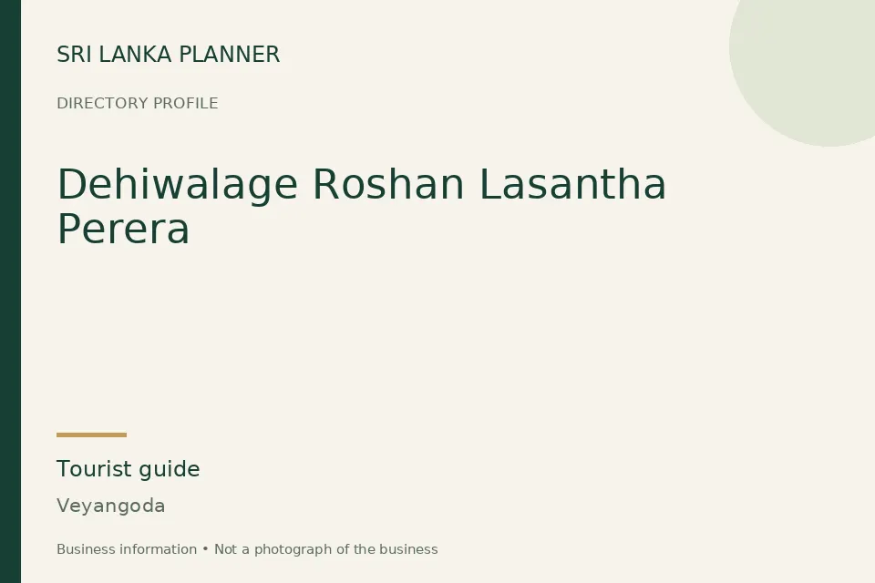 Directory cover for Dehiwalage Roshan Lasantha Perera in Veyangoda, Sri Lanka