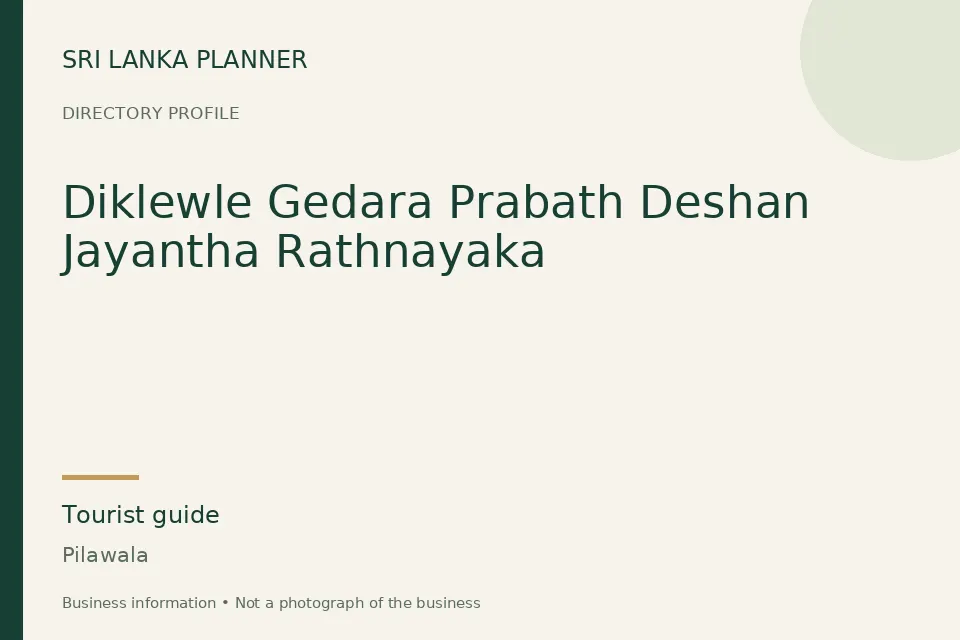 Directory cover for Diklewle Gedara Prabath Deshan Jayantha Rathnayaka in Pilawala, Sri Lanka