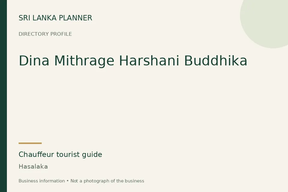 Directory cover for Dina Mithrage Harshani Buddhika in Hasalaka, Sri Lanka