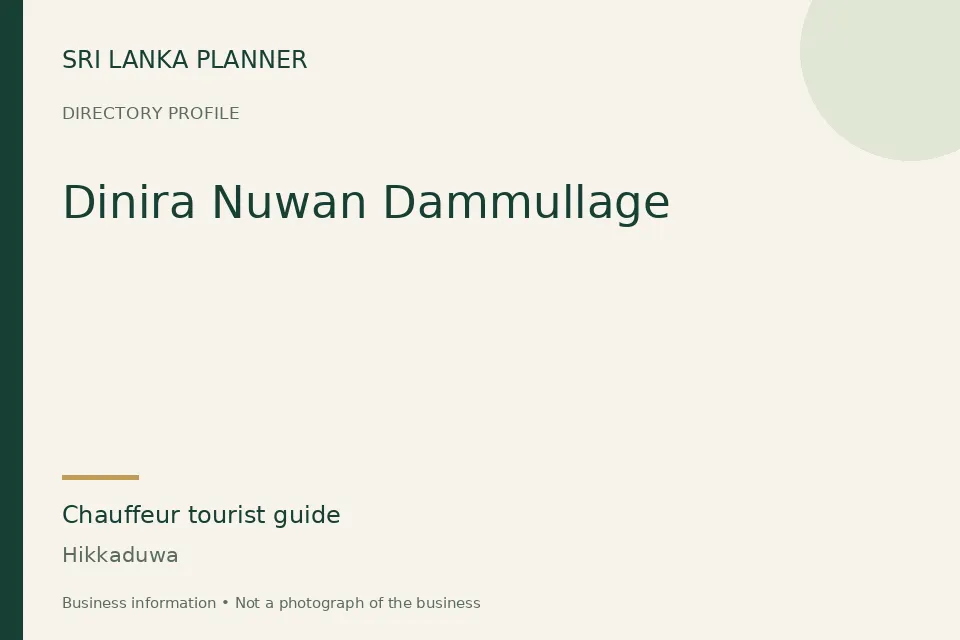 Directory cover for Dinira Nuwan Dammullage in Hikkaduwa, Sri Lanka