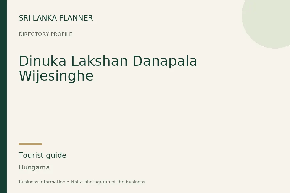 Directory cover for Dinuka Lakshan Danapala Wijesinghe in Hungama, Sri Lanka