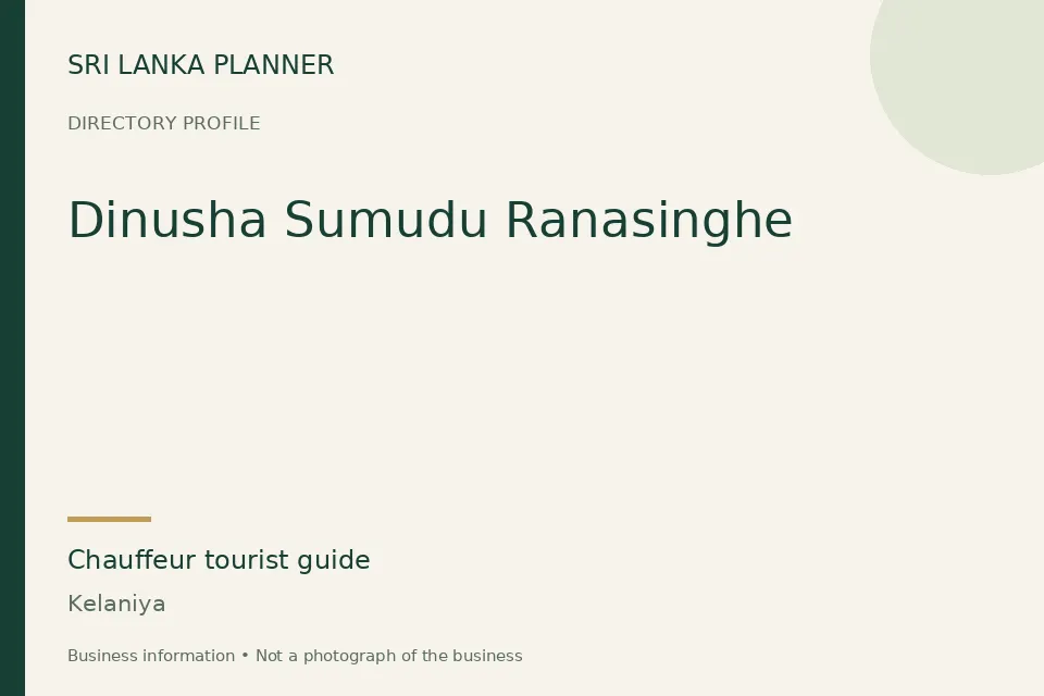 Directory cover for Dinusha Sumudu Ranasinghe in Kelaniya, Sri Lanka