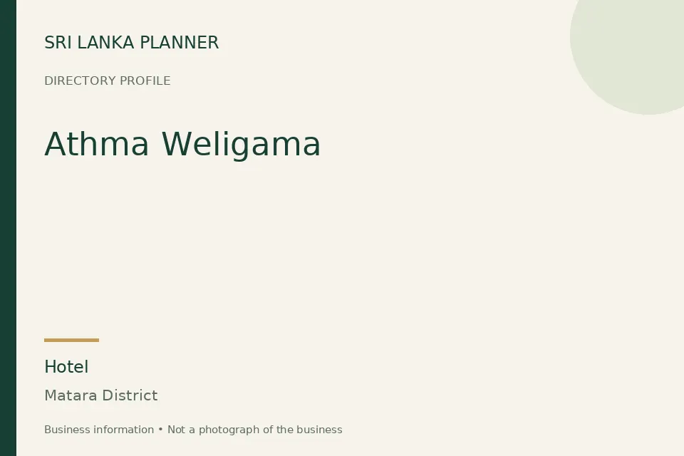 Directory cover for Athma Weligama in Matara District, Sri Lanka