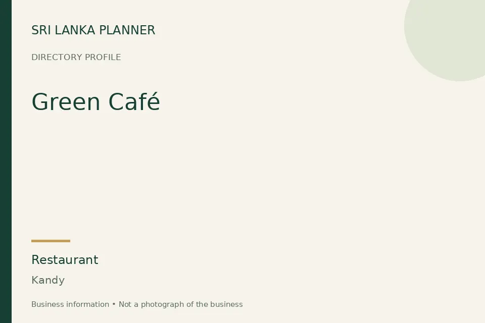 Directory cover for Green Café in Kandy, Sri Lanka