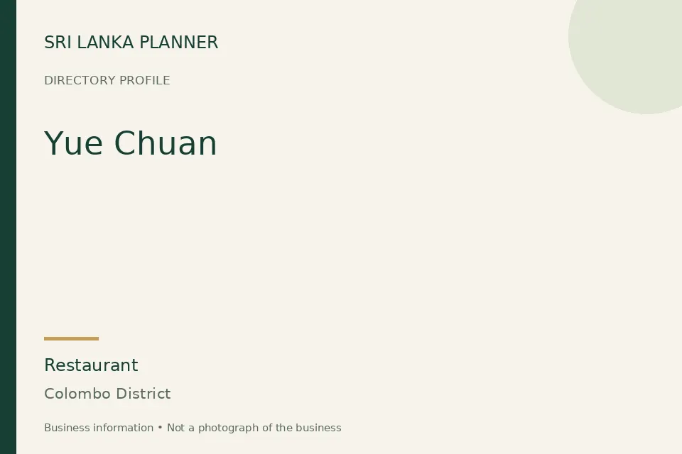 Directory cover for Yue Chuan in Colombo District, Sri Lanka