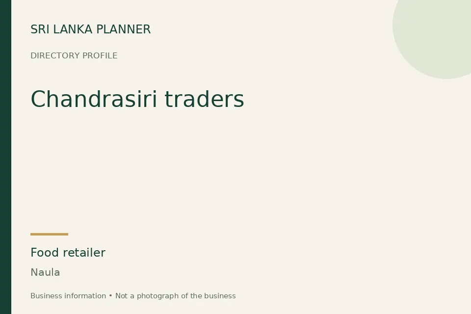 Directory cover for Chandrasiri traders in Naula, Sri Lanka