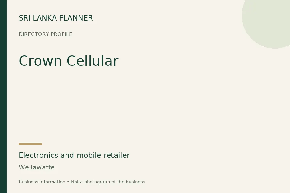 Directory cover for Crown Cellular in Wellawatte, Sri Lanka