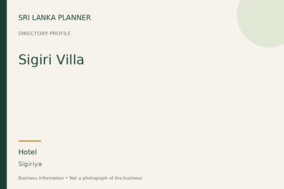 Directory cover for Sigiri Villa in Sigiriya, Sri Lanka