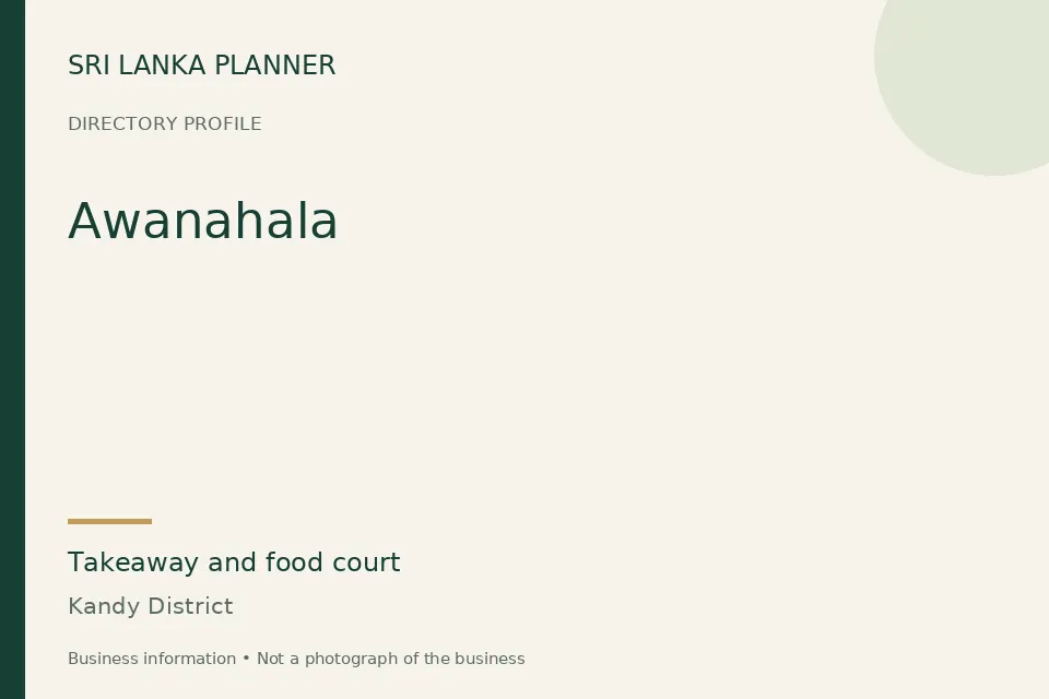 Directory cover for Awanahala in Kandy District, Sri Lanka
