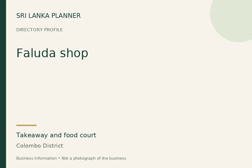 Directory cover for Faluda shop in Colombo District, Sri Lanka