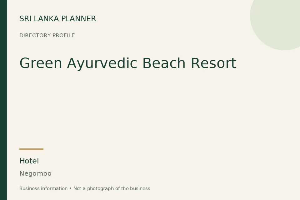 Directory cover for Green Ayurvedic Beach Resort in Negombo, Sri Lanka