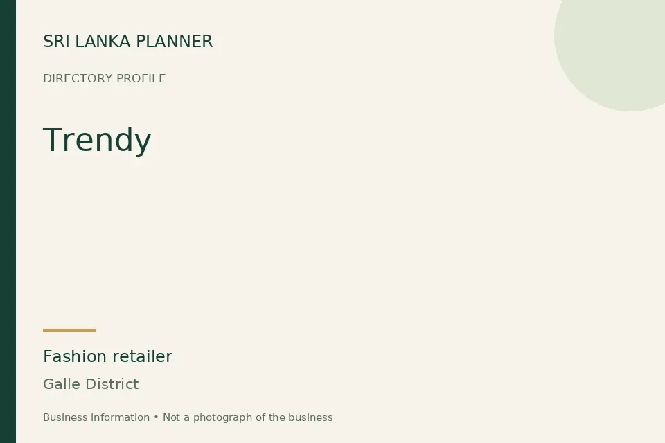 Directory cover for Trendy in Galle District, Sri Lanka