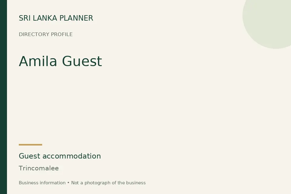 Directory cover for Amila Guest in Trincomalee, Sri Lanka