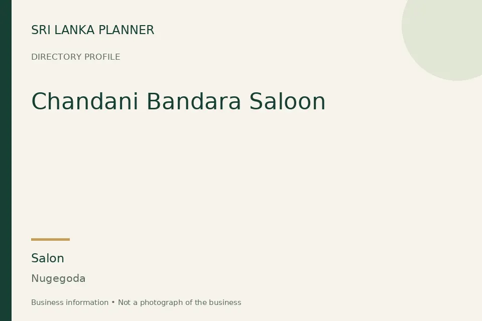 Directory cover for Chandani Bandara Saloon in Nugegoda, Sri Lanka