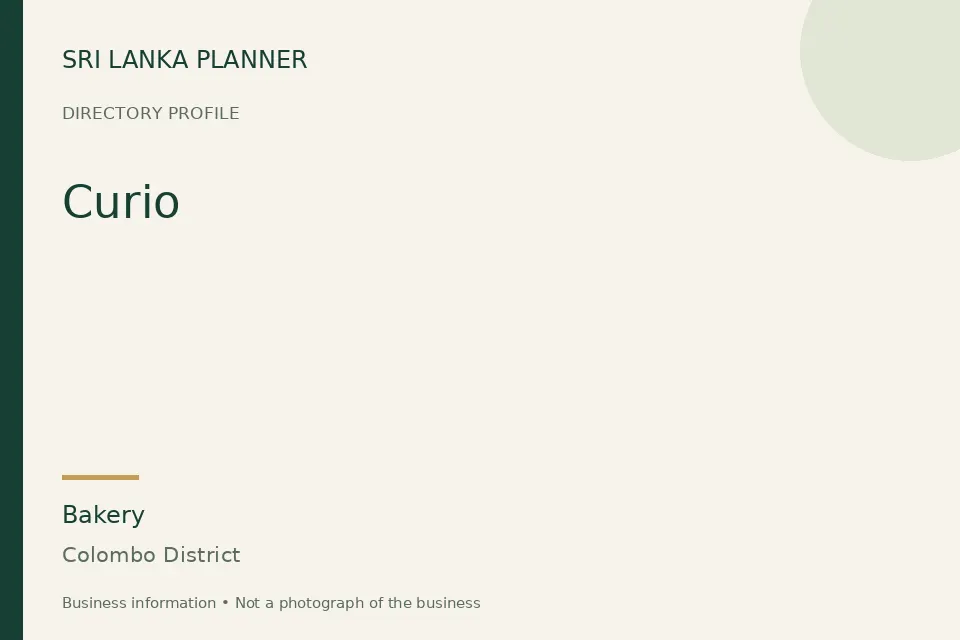 Directory cover for Curio in Colombo District, Sri Lanka