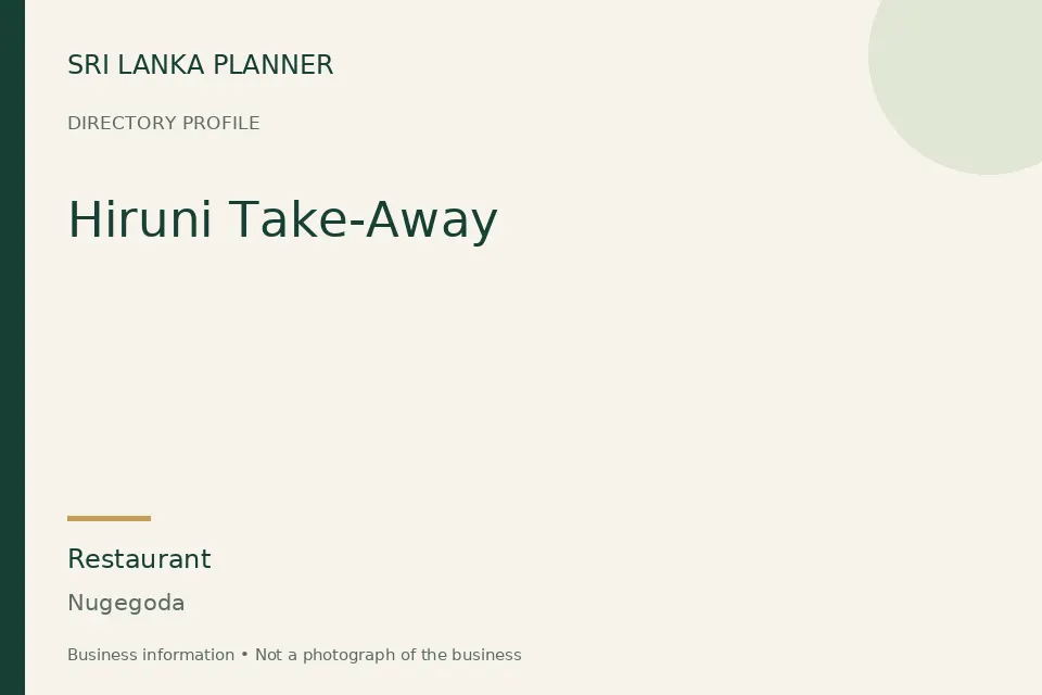 Directory cover for Hiruni Take-Away in Nugegoda, Sri Lanka