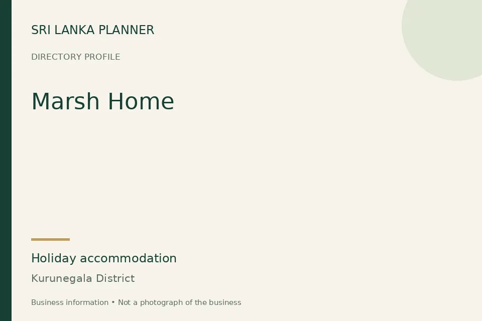 Directory cover for Marsh Home in Kurunegala District, Sri Lanka